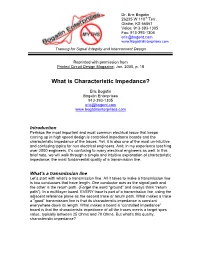 What Is Characteristic Impedance?