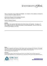 An Analysis of How Audiences Respond to Rhetorical Devices in Political Speeches