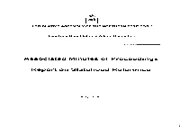 Associated Minutes of Proceedings Report on Statehood Reference