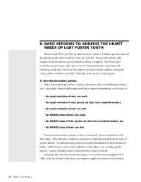 Basic Reforms to Address the Unmet Needs of Lgbt Foster Youth