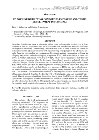 Endocrine Disrupting Compounds Exposure and Testis Development in Mammals