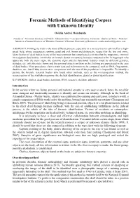 Forensic Methods of Identifying Corpses with Unknown Identity