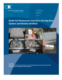 Guide for Restaurant Operators Serving Raw Oysters and Bivalve Shellfish