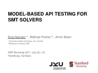 Model-Based Api Testing for Smt Solvers