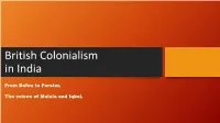 Power Point British Colonialism from Defoe to Forster VA 2019-2020