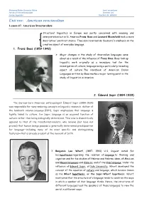 Unit Two: American Structuralism Lesson 07: American Structuralists