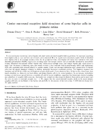 Center Surround Receptive Field Structure of Cone Bipolar Cells in Primate Retina