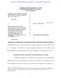 Complaint and Application for Injunctive Relief