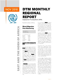 DTM MONTHLY REGIONAL REPORT Displacement Tracking Matrix (DTM)