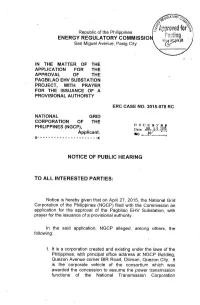 NPH, ERC Case No. 2015-078 RC