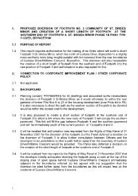 1. Proposed Diversion of Footpath No. 3 Community of St
