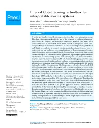 Interval Coded Scoring: a Toolbox for Interpretable Scoring Systems