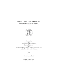Models and Algorithms for Physical Cryptanalysis