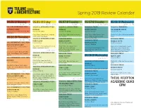 Spring 2019 Review Calendar
