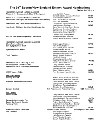 39Th Nomination List Revised