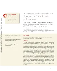 A Universal Stellar Initial Mass Function? a Critical Look at Variations