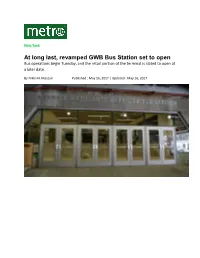 At Long Last, Revamped GWB Bus Station Set to Open (Metro)