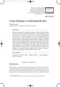 Crime Dynamics at Lithuanian Borders