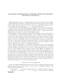 Examples of Riemannian Manifolds with Non-Negative Sectional Curvature