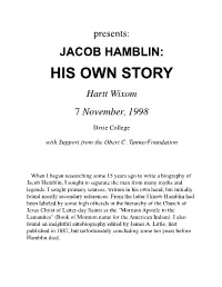 Jacob Hamblin History'