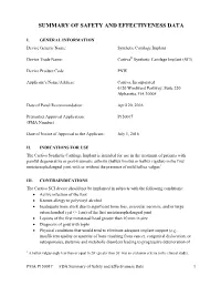 Summary of Safety and Effectiveness Data