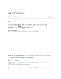 Uncovering Nodes in the Transnational Social Networks of Hispanic Workers