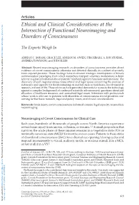Ethical and Clinical Considerations at the Intersection of Functional Neuroimaging and Disorders of Consciousness