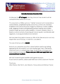 Serendip Sanctuary Excursion Note on Monday the 6Th of August, The