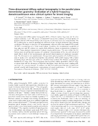 Three-Dimensional Diffuse Optical Tomography in The
