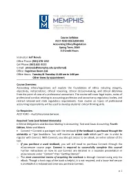 Course Syllabus ACCT 4250-‐001/6250-‐001 Accounting Ethics
