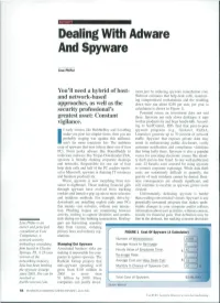 Dealing with Adware and Spyware