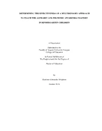 Determining the Effectiveness of a Multisensory Approach to Teach