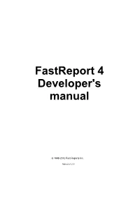 Fastreport 4 Developer's Manual