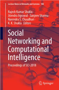 Social Networking and Computational Intelligence Proceedings of SCI-2018 Lecture Notes in Networks and Systems