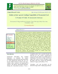 Studies on Inter- Generic Grafting Compatibility of Ornamental Cacti