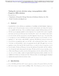 Testing for Ancient Selection Using Cross-Population Allele Frequency