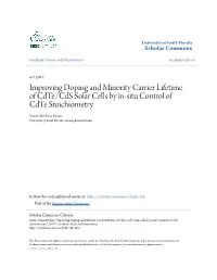 Improving Doping and Minority Carrier Lifetime of Cdte/Cds Solar Cells by In-Situ Control of Cdte Stoichiometry