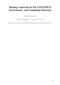 Making Construals in the CONSTRUIT Environment and Computing Education