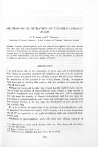 Mechanism of Nitration of Phenolsulphon1c Acids