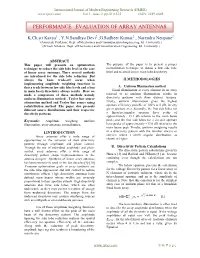 Performance Evaluation of Array Antennas