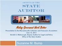 Report from the State Auditor's Office