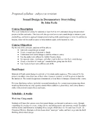 Subject to Revision Sound Design in Documentary Storytelling