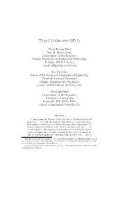 Type I Codes Over GF(4)