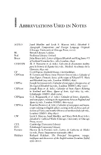 Abbreviations Used in Notes