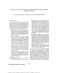 Advances in Reinforcement Learning and Their Implications for Intelligent Control