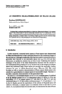 AN INJECTIVE CHARACTERIZATION OF' PEANO SPACES Burkhard