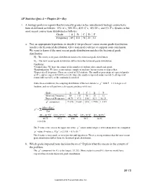 AP Statistics Quiz a – Chapter 26 – Key 1. a Biology Professor Reports