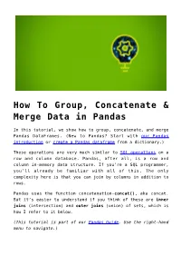 How to Group, Concatenate &#038; Merge Data