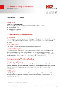 NCP Secure Entry Macos Client Release Notes