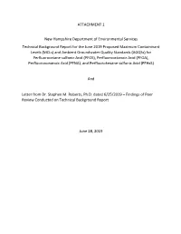 PFAS MCL Technical Support Document